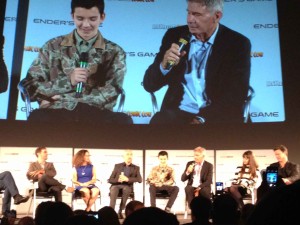 Ender's Game Q&A - Harrison Ford talking, Asa Butterfield, Ben Kingsley, Gavin Hood, Gigi Pritzker, cast sitting down